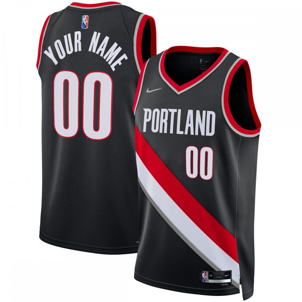Portland Trail Blazers 2021/22 Diamond Swingman Custom Jersey - Icon Edition - Black-Pro Kit Vault | Brand New 26/27 Sports Jerseys